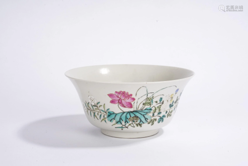 Chinese Famille Rose and Poem Bowl