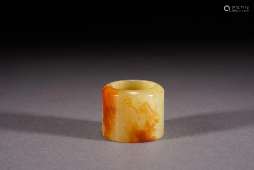Chinese Yellow Jade Archer's Ring