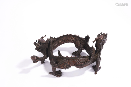 Chinese Bronze Dragon Brush Rest