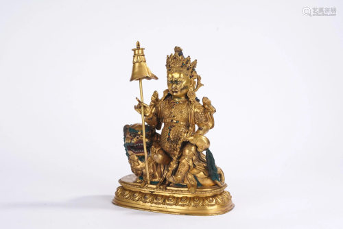 A Gilt Bronze of Vaishravana the Guardian King