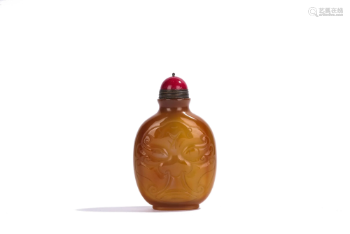 Chinese Agate Beast Mask Snuff Bottle