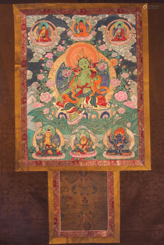 A Tibetan Thangka of Green Tara