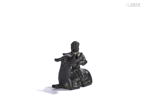 Chinese Bronze ‘Shepherd Boy and Buffalo' Water Dropper