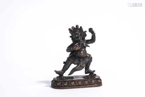 A Tibetan Bronze Figure of Wrathful Deity