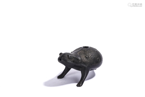 A Rare Chinese Bronze Toad Water Dropper