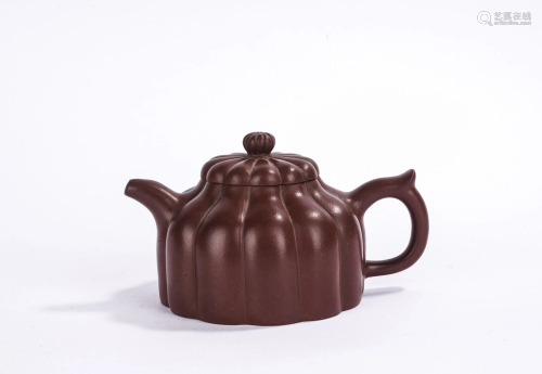 Chinese Yixing Melon Formed Teapot