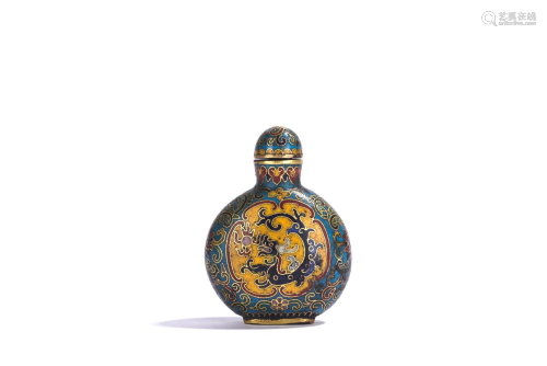 Chinese Cloisonne Enamel 'Dragon' Snuff Bottle