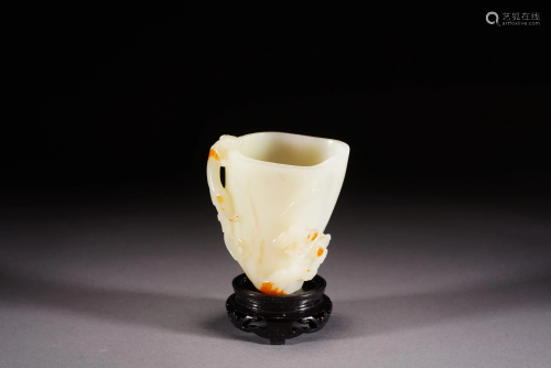 Chinese White Jade Carved Cup