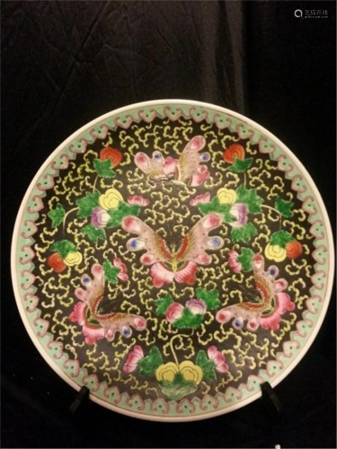 19th Century Chinese Export Rose Medallion VASE PLATE