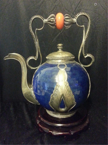 BIG Antique Porcelain Teapot
