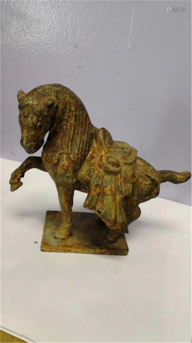 Old Chinese Bronze Horse whit gold