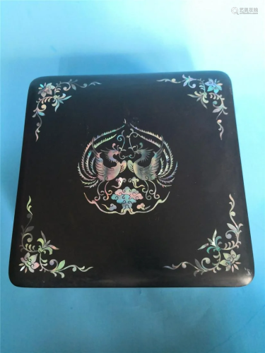 Qing bei carved lacquer box W 17 CM