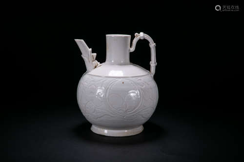 Ding Kiln Handled Ewer With Phoenix Head From Song Dynasty
