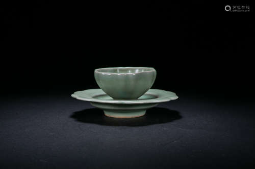 Longquan Kiln Teacup and Saucer From Song Dynasty