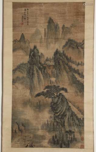 Chinese ink painting, landscape of Wang Yu