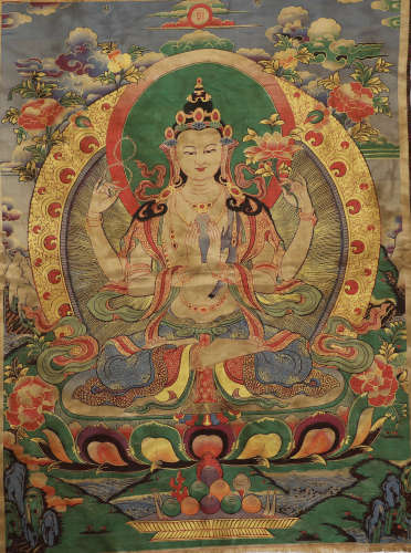 Thangka Sibi Guanyin in Qing Dynasty