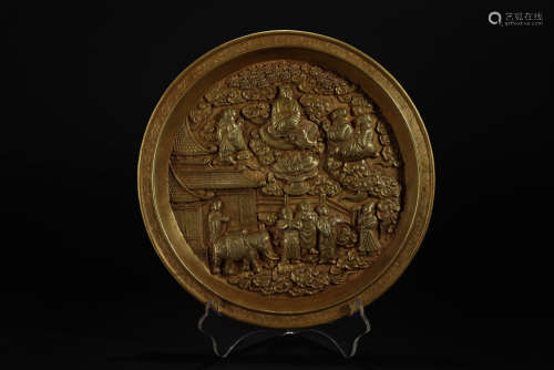 Gold figure large plate in Liao Dynasty
