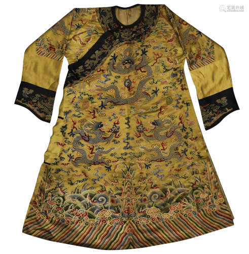 Dragon Robe with Embroidered Dragon Pattern in Qing Dynasty