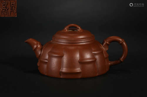 Bamboo Jie Zi Clay Teapot in Qing Dynasty