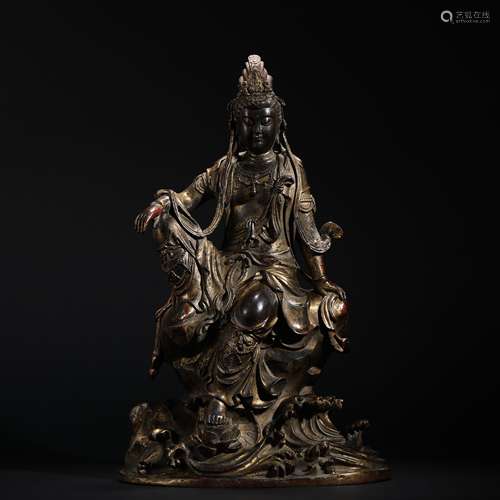 Seated Bronze Guanyin Statue in Qing Dynasty