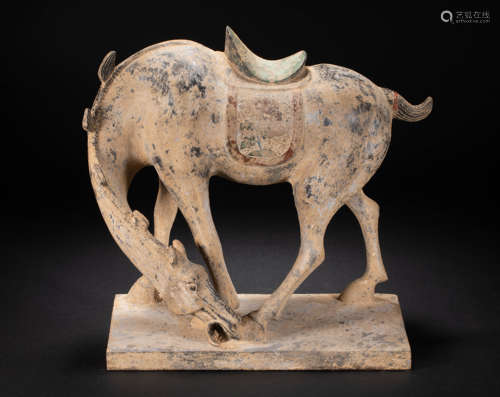 Horse-shaped ornaments made of stone from the Northern Wei D...