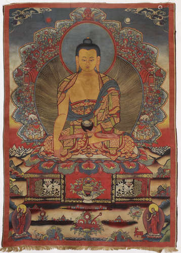 Thangka Pharmacist Buddha in Qing Dynasty