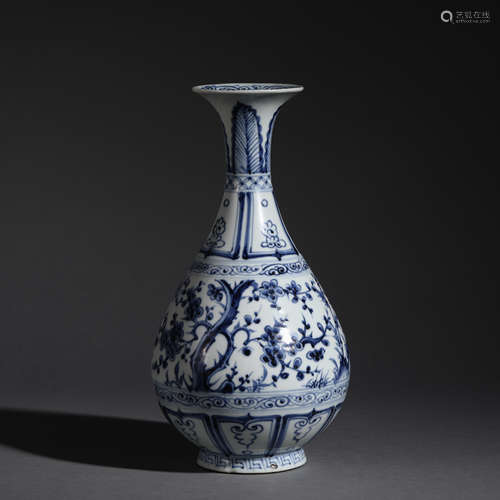 Blue and White Flower Yuhu Spring in Yuan Dynasty