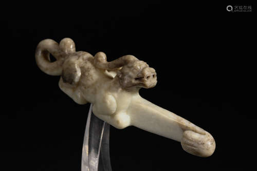 Hetian Jade Belt Hook in Han Dynasty