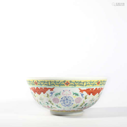 A Famille Rose Longevity Bowl