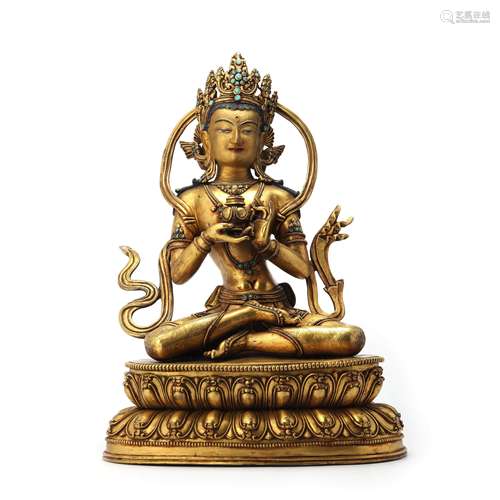 A Gilt Bronze Figure Of Samantabhadra Bodhisattva