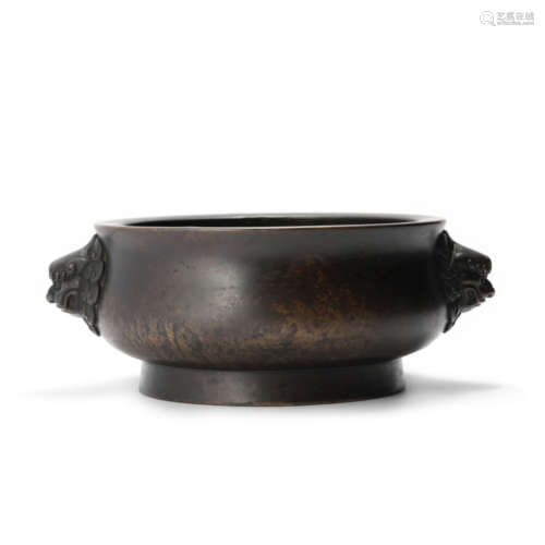 A Bronze Double-Eared Incense Burner