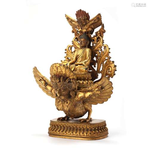 A Gilt Bronze Figure Of Garuda