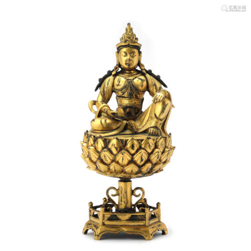 A Gilt Bronze Figure Of Seated Lotus Buddha