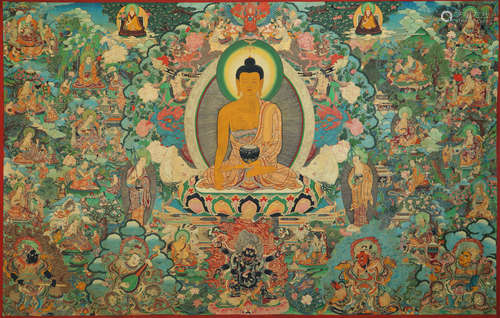 A Painted Thangka Of Buddha Story