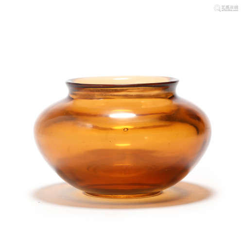 A Brown Glass Oblate Water Coupe