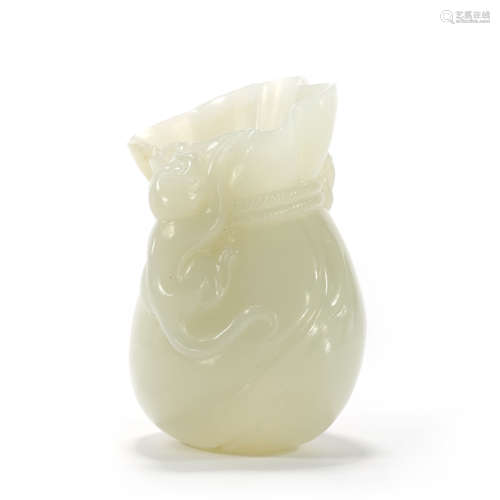 A Carved White Jade Ornament