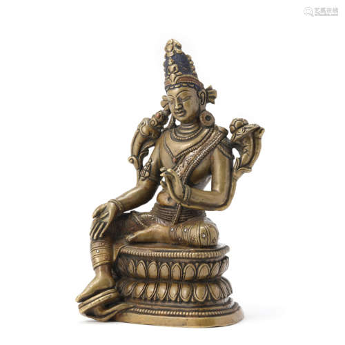 A Gilt Bronze Figure Of Avalokitesvara