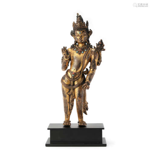 A Gilt Bronze Figure Of Standing Padmapani