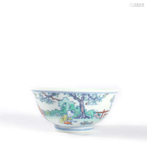 A Doucai Figural Bowl