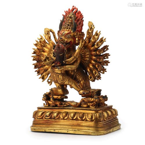 A Gilt Bronze Figure Of Yamantaka