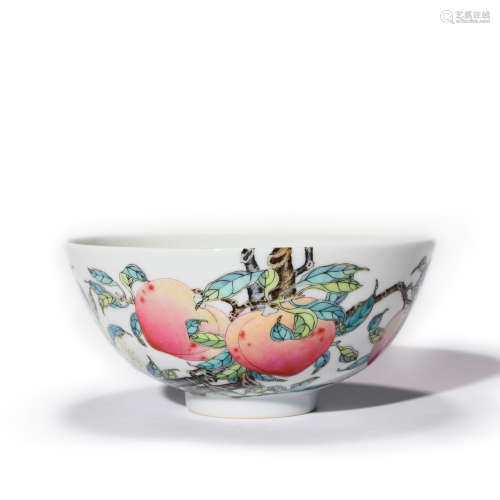 A Famille Rose Peach And Flower Bowl