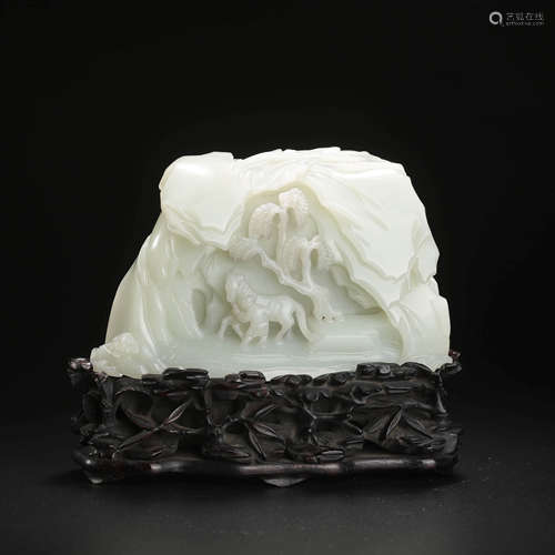 A Hetian Jade Figure Boulder