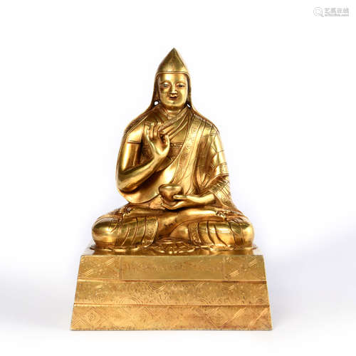 A Gilt Bronze Statue Of Dalai Lama