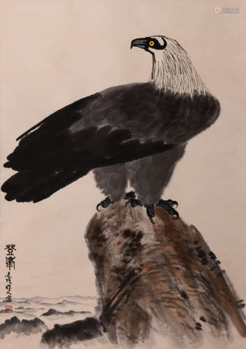 A Chinese Painting Of Eagle Signed Wu Zuoren