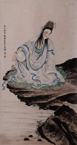 A Chinese Painting Of Guanyin Signed Mei Lanfang