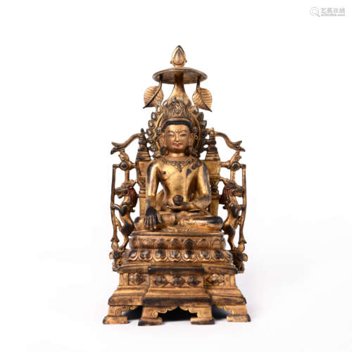 A Bronze Seated Buddha of Longevity