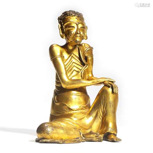 A Gilt-Bronze Seated Arhat