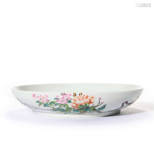 A Famille Rose Peony Plate