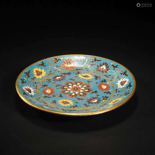 A Cloisonne Enamel Floral Plate