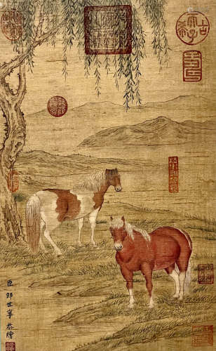 A Chinese Painting Of Horse Signed Lang Shining